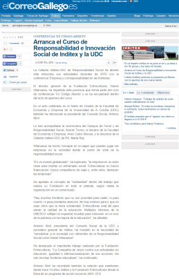 Arranca el Curso de Responsabilidad e Innovación Social de Inditex y la UDC